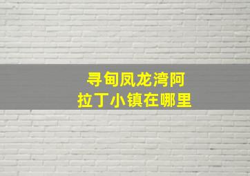 寻甸凤龙湾阿拉丁小镇在哪里