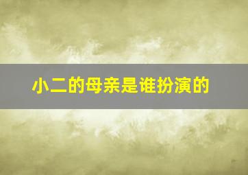 小二的母亲是谁扮演的