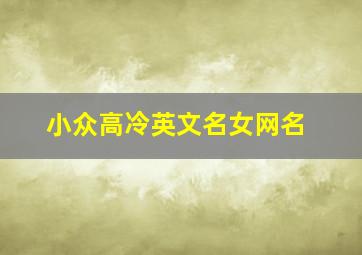 小众高冷英文名女网名