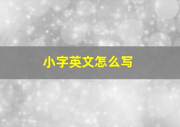 小字英文怎么写