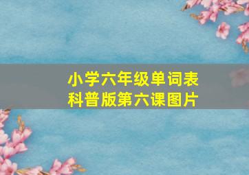 小学六年级单词表科普版第六课图片