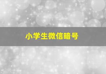 小学生微信暗号