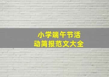 小学端午节活动简报范文大全