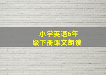 小学英语6年级下册课文朗读