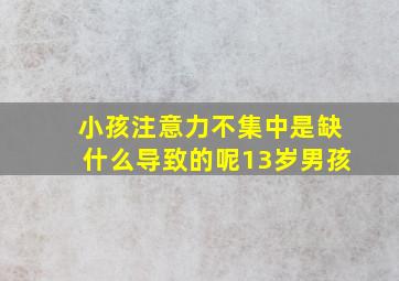 小孩注意力不集中是缺什么导致的呢13岁男孩