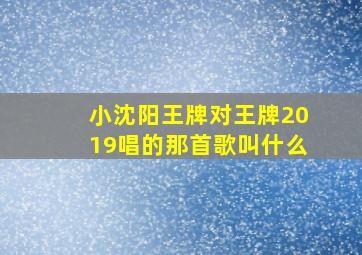 小沈阳王牌对王牌2019唱的那首歌叫什么