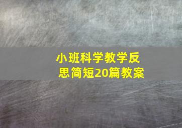 小班科学教学反思简短20篇教案