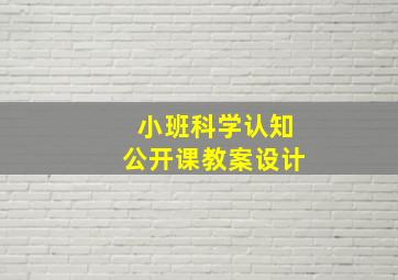 小班科学认知公开课教案设计