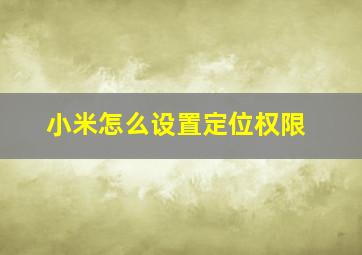 小米怎么设置定位权限