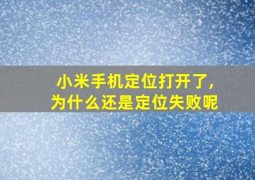 小米手机定位打开了,为什么还是定位失败呢