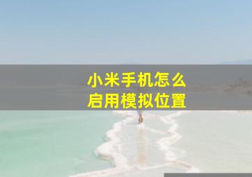 小米手机怎么启用模拟位置