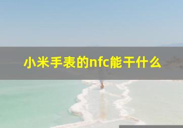 小米手表的nfc能干什么