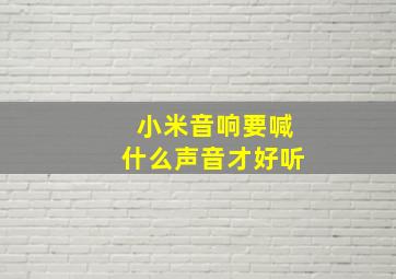 小米音响要喊什么声音才好听