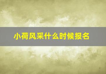 小荷风采什么时候报名