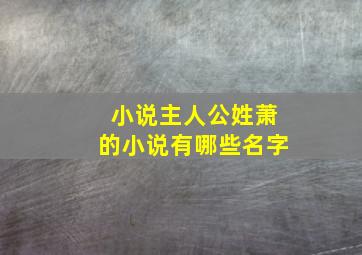 小说主人公姓萧的小说有哪些名字