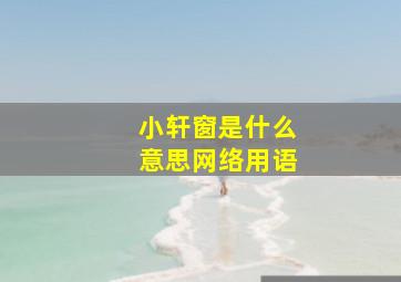 小轩窗是什么意思网络用语