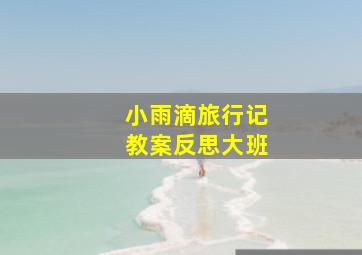 小雨滴旅行记教案反思大班