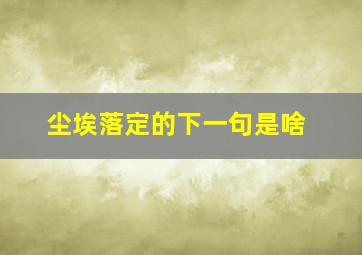 尘埃落定的下一句是啥