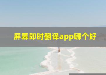 屏幕即时翻译app哪个好