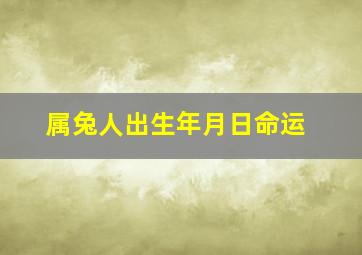 属兔人出生年月日命运