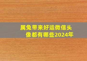 属兔带来好运微信头像都有哪些2024年