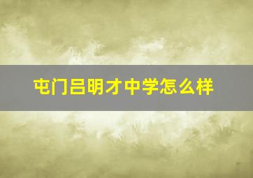 屯门吕明才中学怎么样