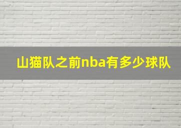 山猫队之前nba有多少球队