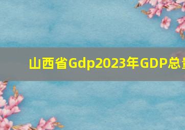 山西省Gdp2023年GDP总量