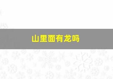 山里面有龙吗