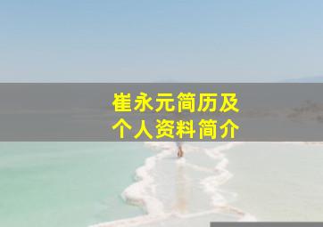 崔永元简历及个人资料简介