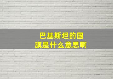 巴基斯坦的国旗是什么意思啊