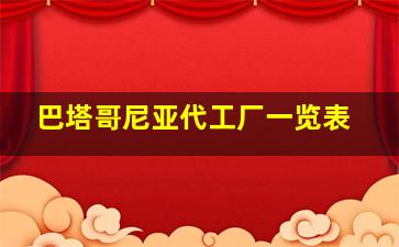 巴塔哥尼亚代工厂一览表