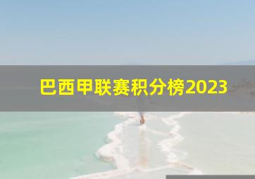 巴西甲联赛积分榜2023