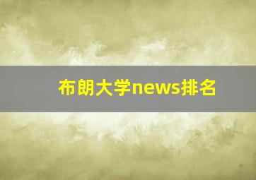 布朗大学news排名