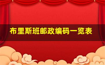 布里斯班邮政编码一览表