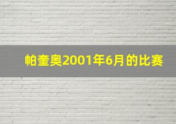 帕奎奥2001年6月的比赛