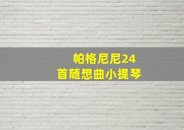 帕格尼尼24首随想曲小提琴