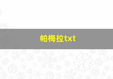 帕梅拉txt