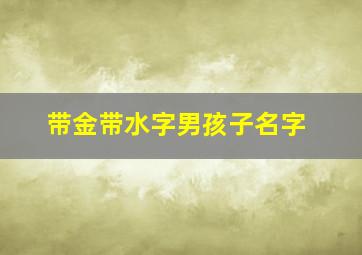 带金带水字男孩子名字