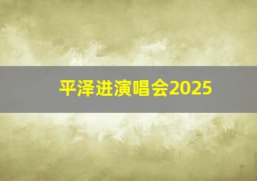 平泽进演唱会2025