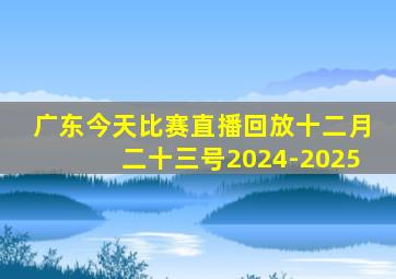 广东今天比赛直播回放十二月二十三号2024-2025