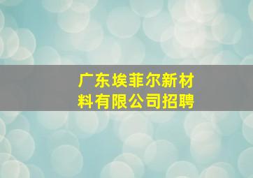 广东埃菲尔新材料有限公司招聘