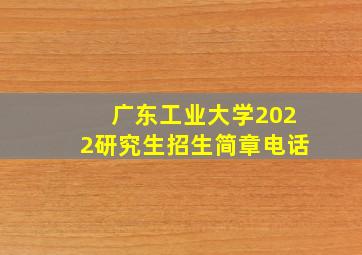 广东工业大学2022研究生招生简章电话