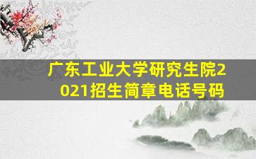 广东工业大学研究生院2021招生简章电话号码