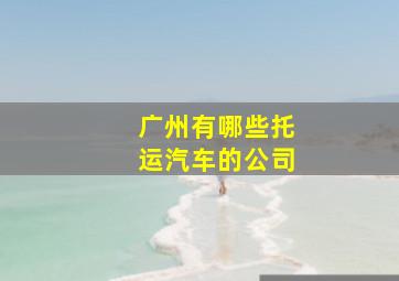 广州有哪些托运汽车的公司