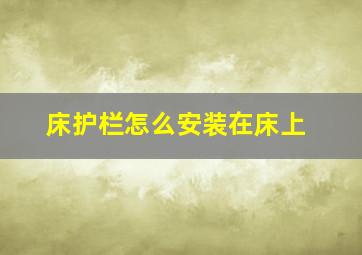 床护栏怎么安装在床上