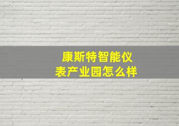 康斯特智能仪表产业园怎么样