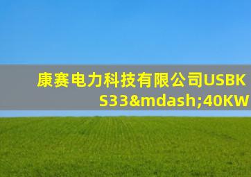 康赛电力科技有限公司USBKS33—40KW