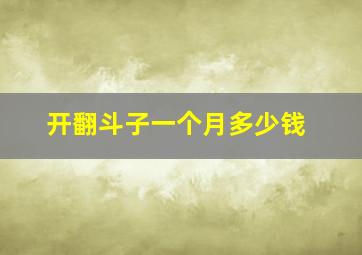 开翻斗子一个月多少钱