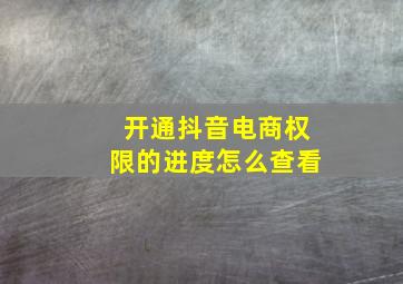 开通抖音电商权限的进度怎么查看